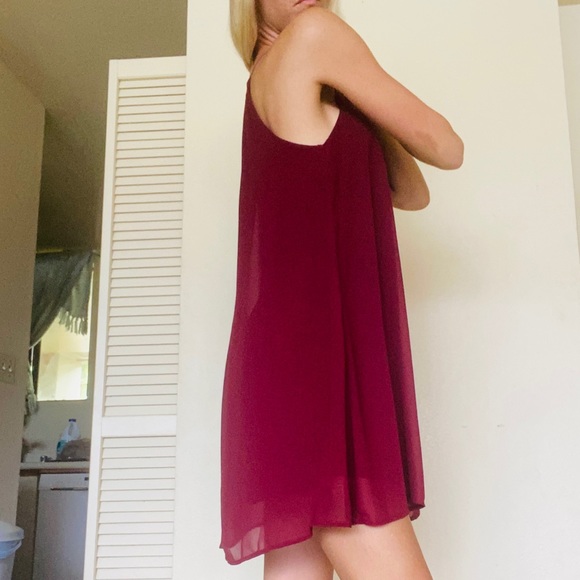 Nordstrom Red Chiffon Dress - Picture 4 of 4
